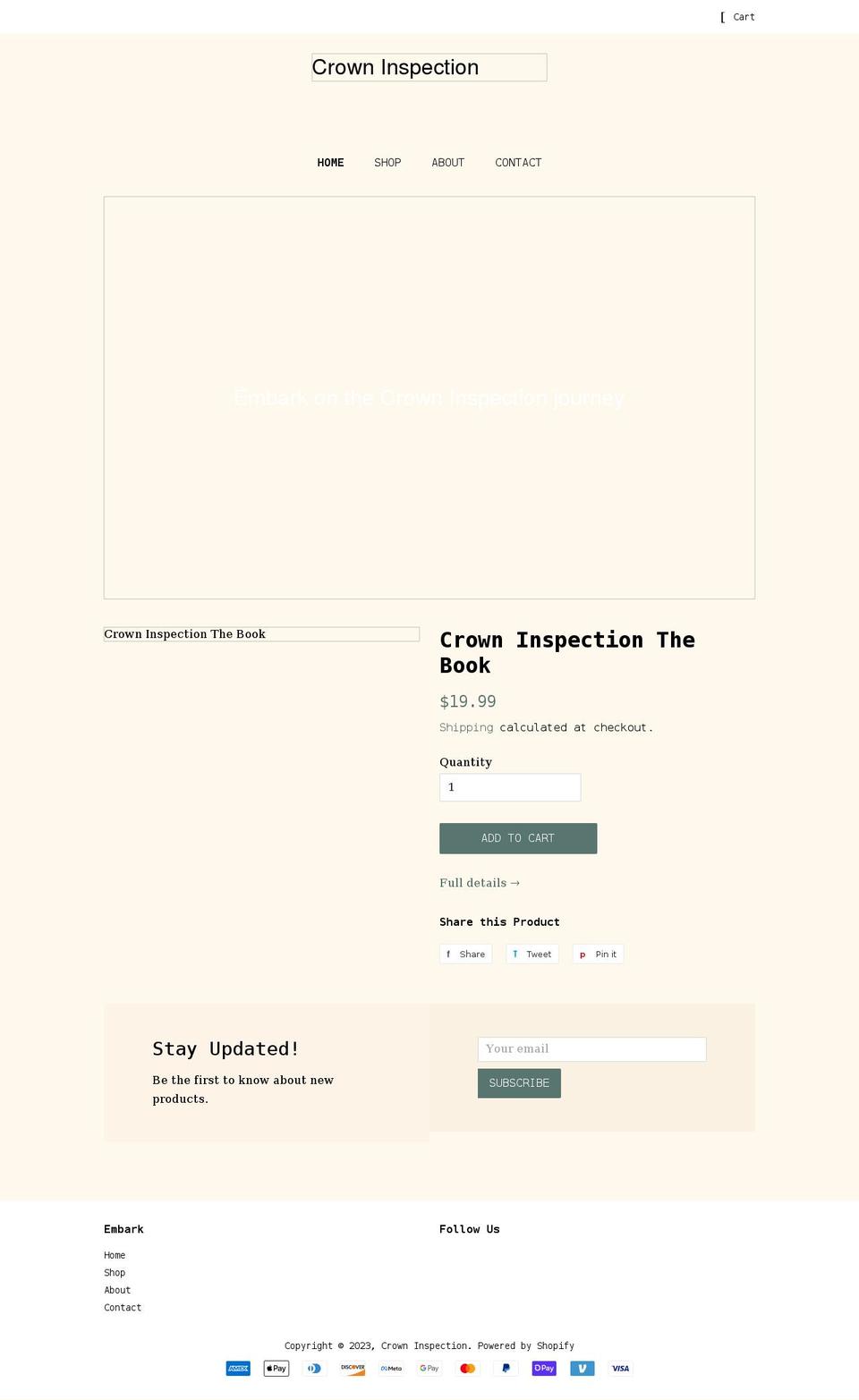 crowninspectionllc.com shopify website screenshot