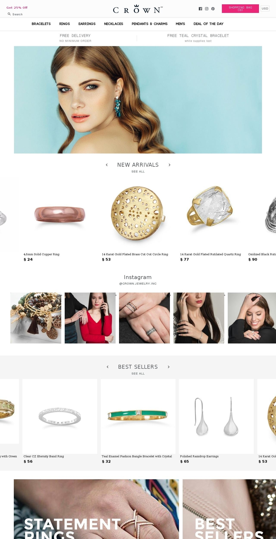 crownjewelry.com shopify website screenshot