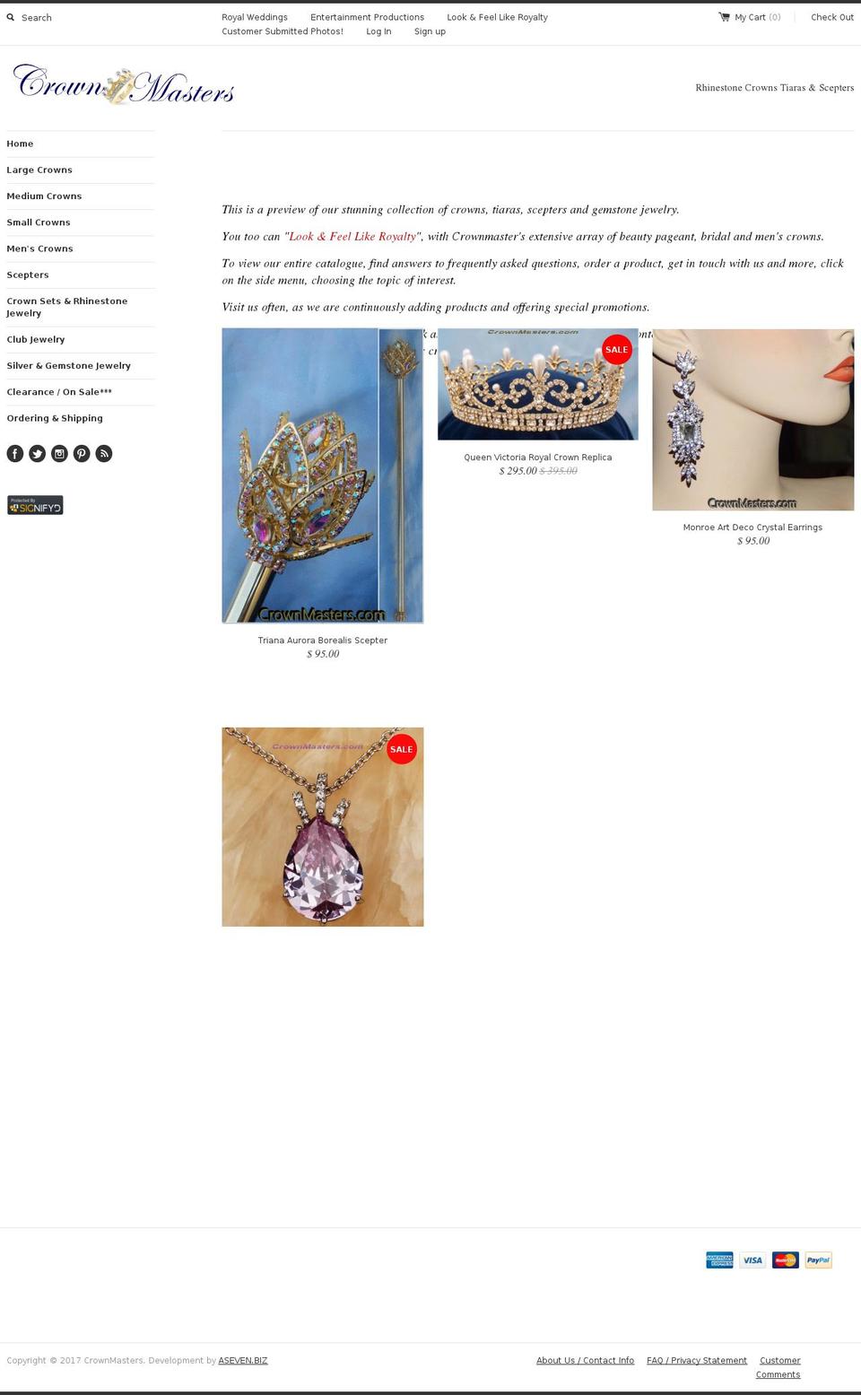 crownmasters.com shopify website screenshot