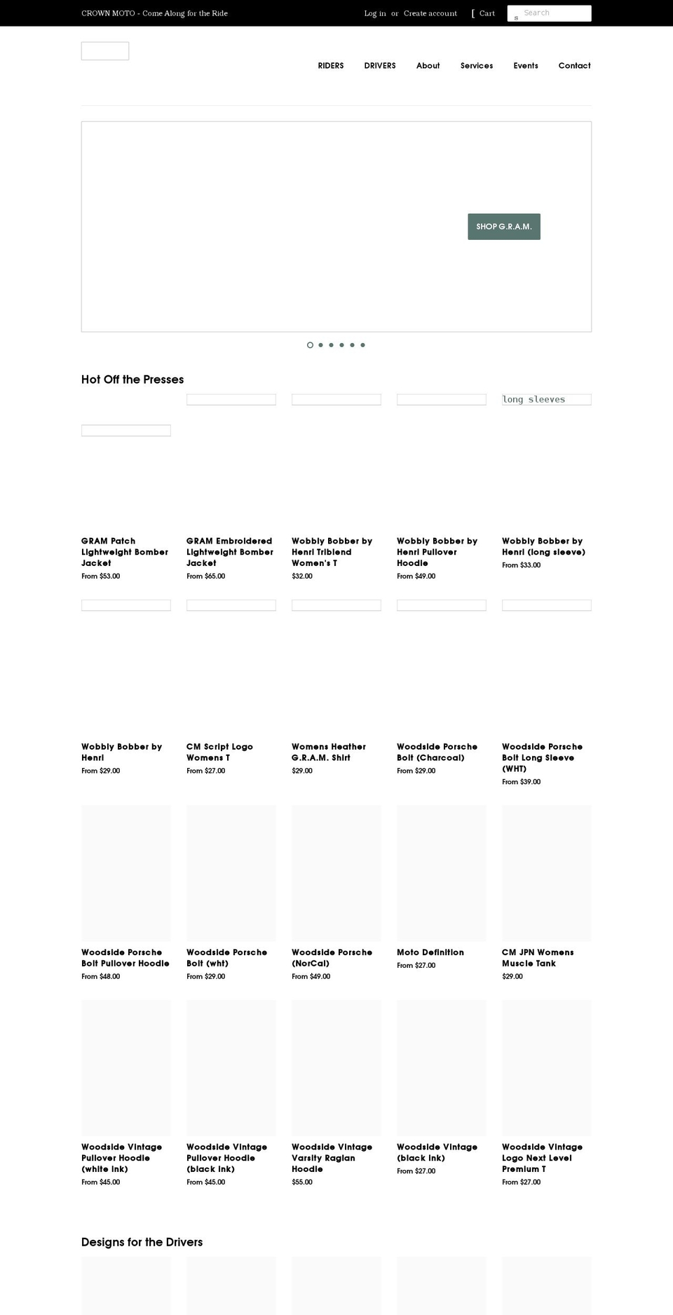 crownmoto.com shopify website screenshot