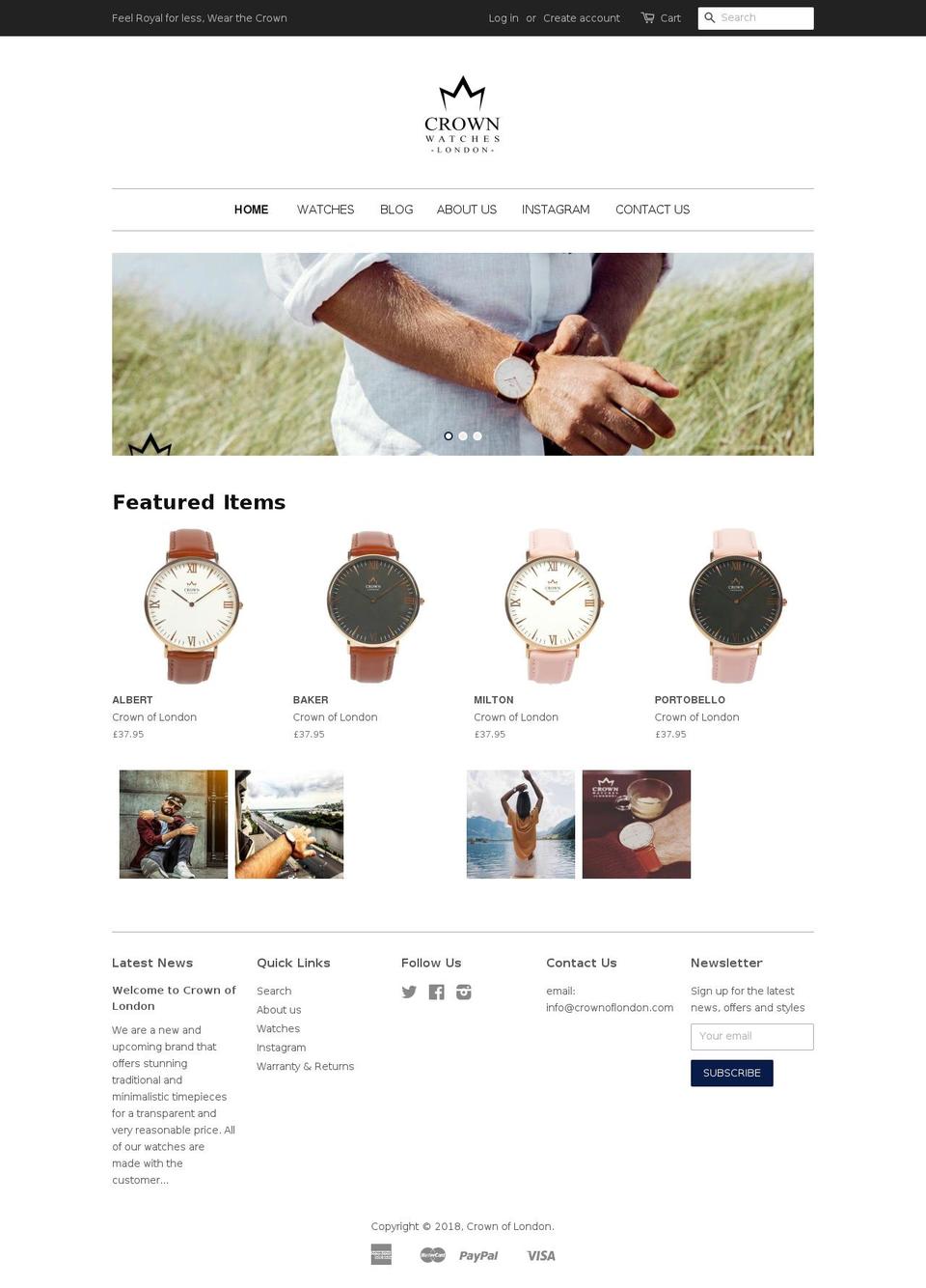 crownoflondon.com — Shopify storefront screenshot