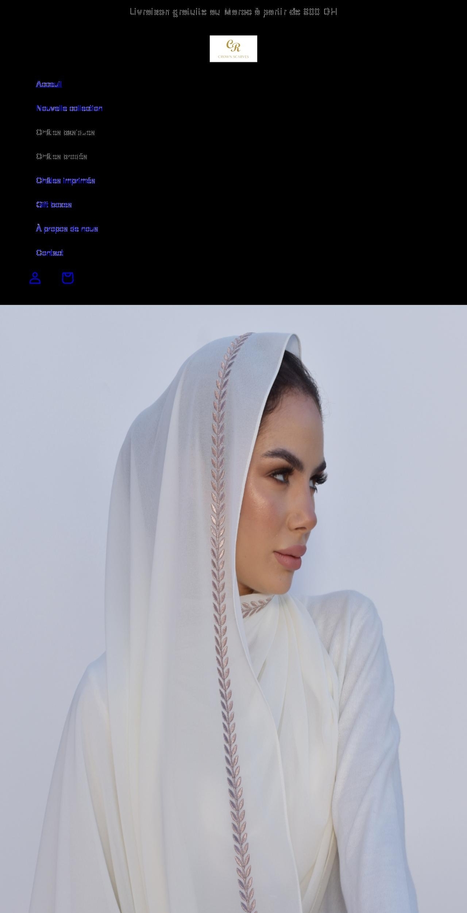 crownscarves.com shopify website screenshot