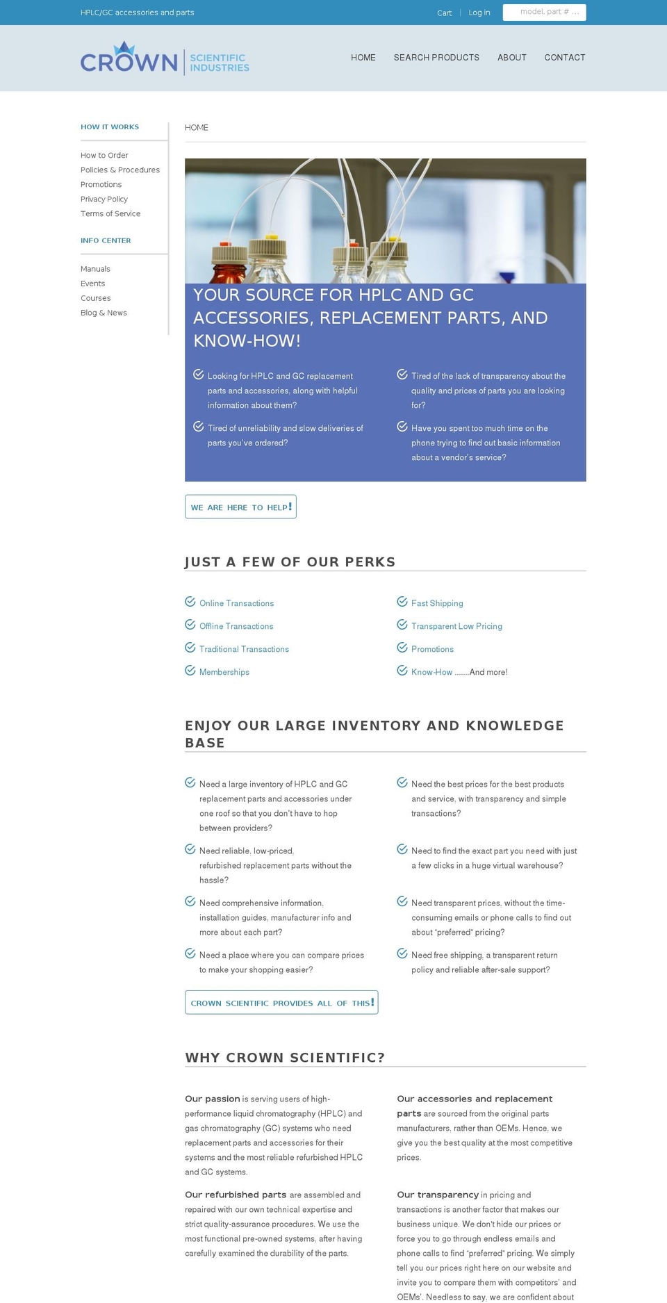 crownscientific.com shopify website screenshot