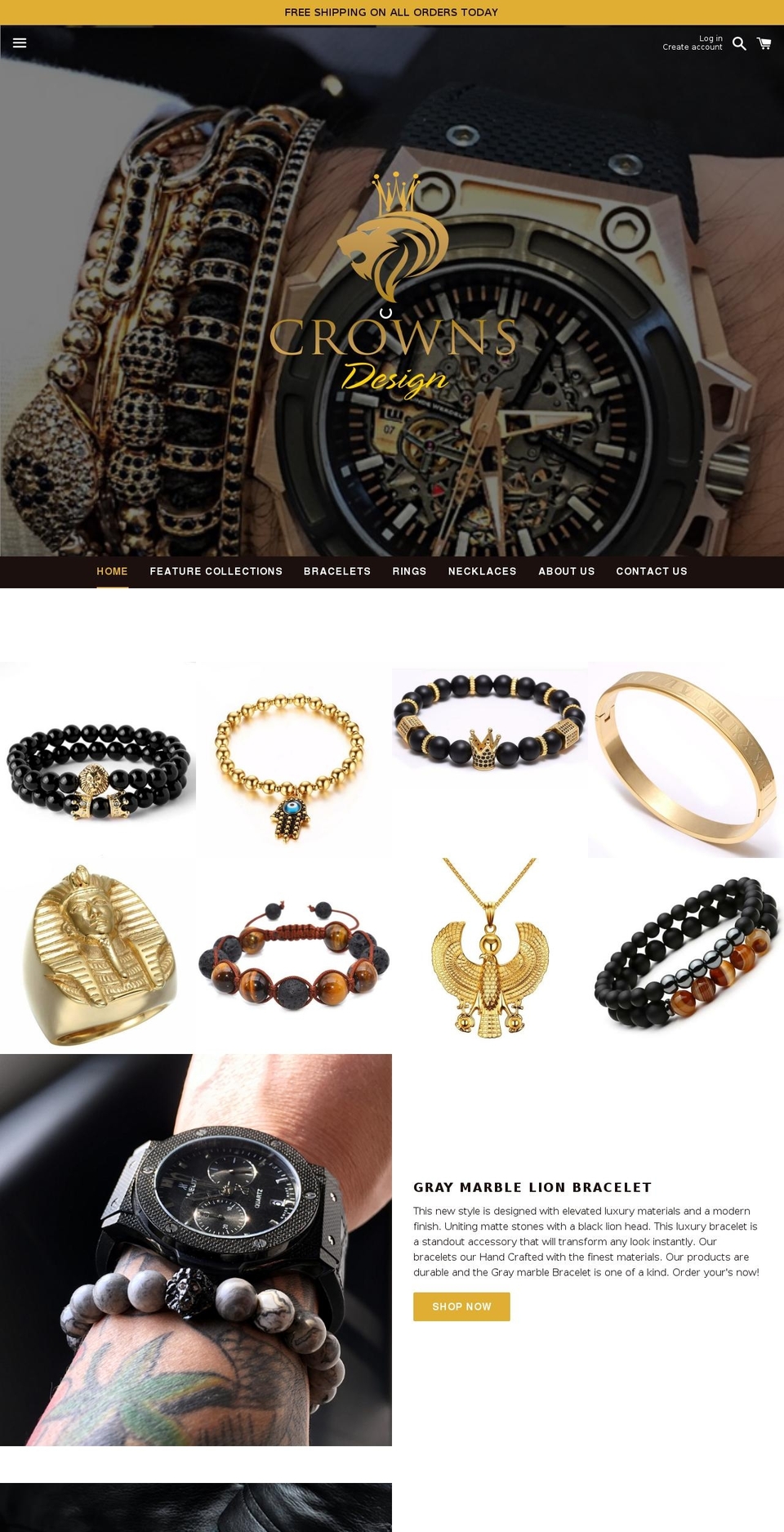 crownsdesign.com — Shopify storefront screenshot