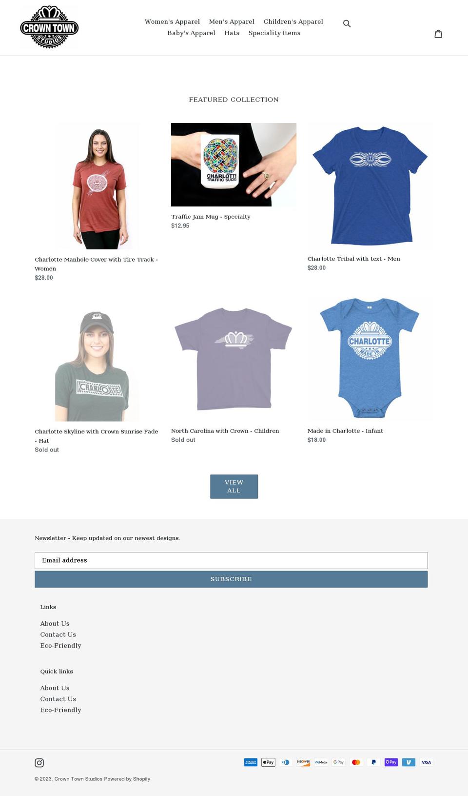 crowntownstudios.com shopify website screenshot