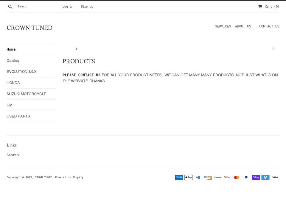 crowntuned.com shopify website screenshot