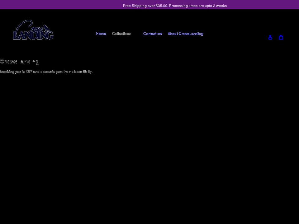 crowslanding.net shopify website screenshot