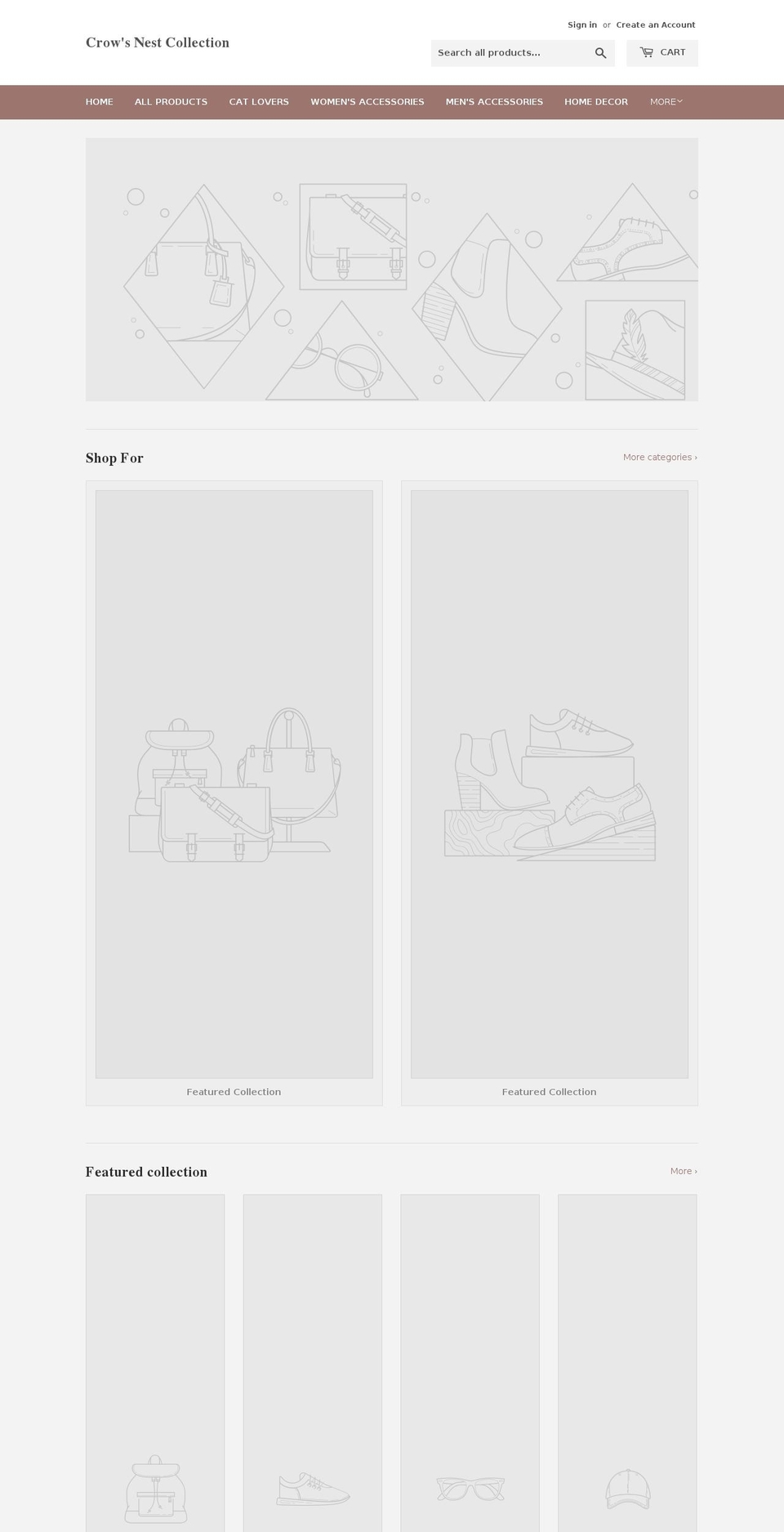 crowsnestcollection.com — Shopify storefront screenshot