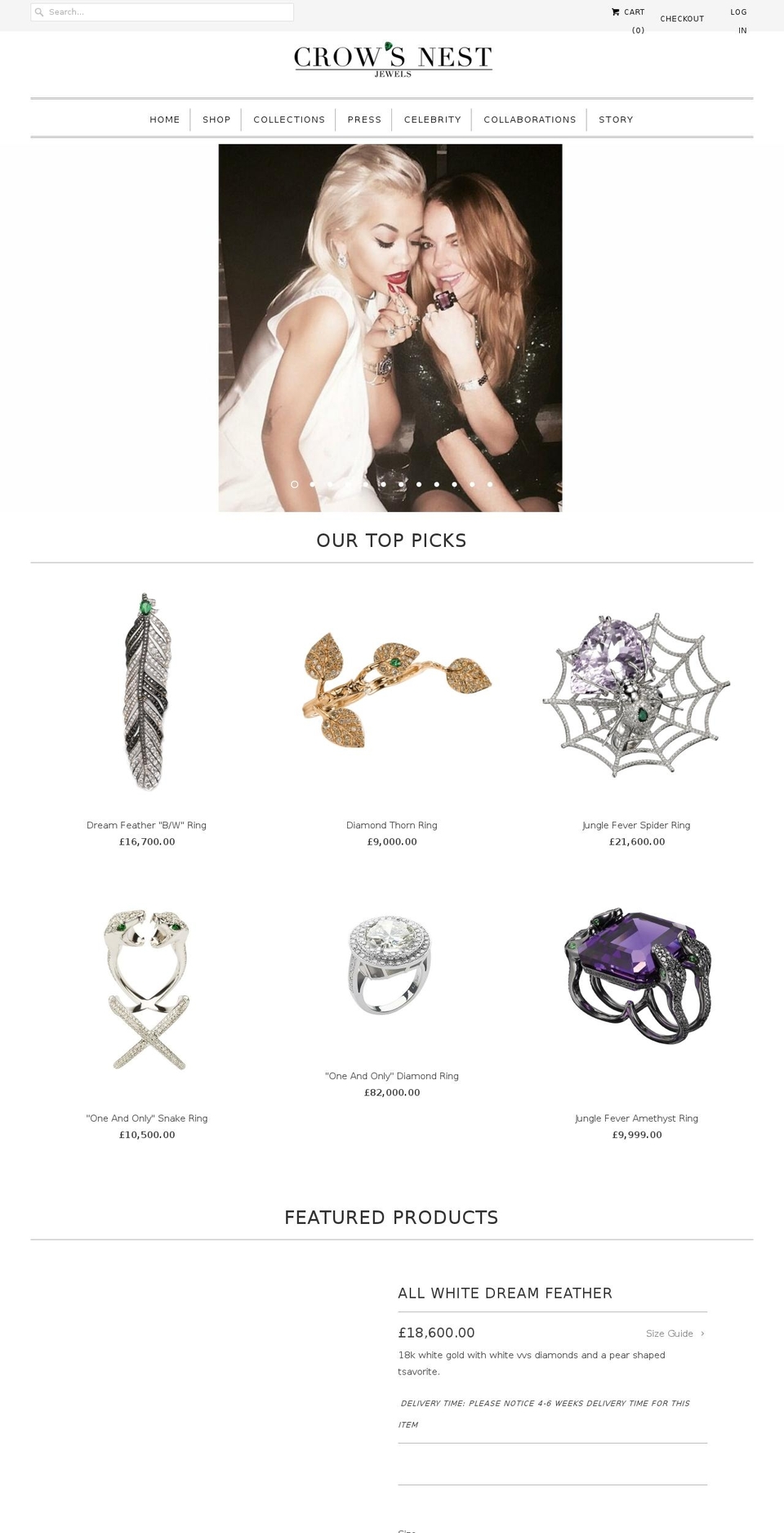 crowsnestjewels.com — Shopify storefront screenshot