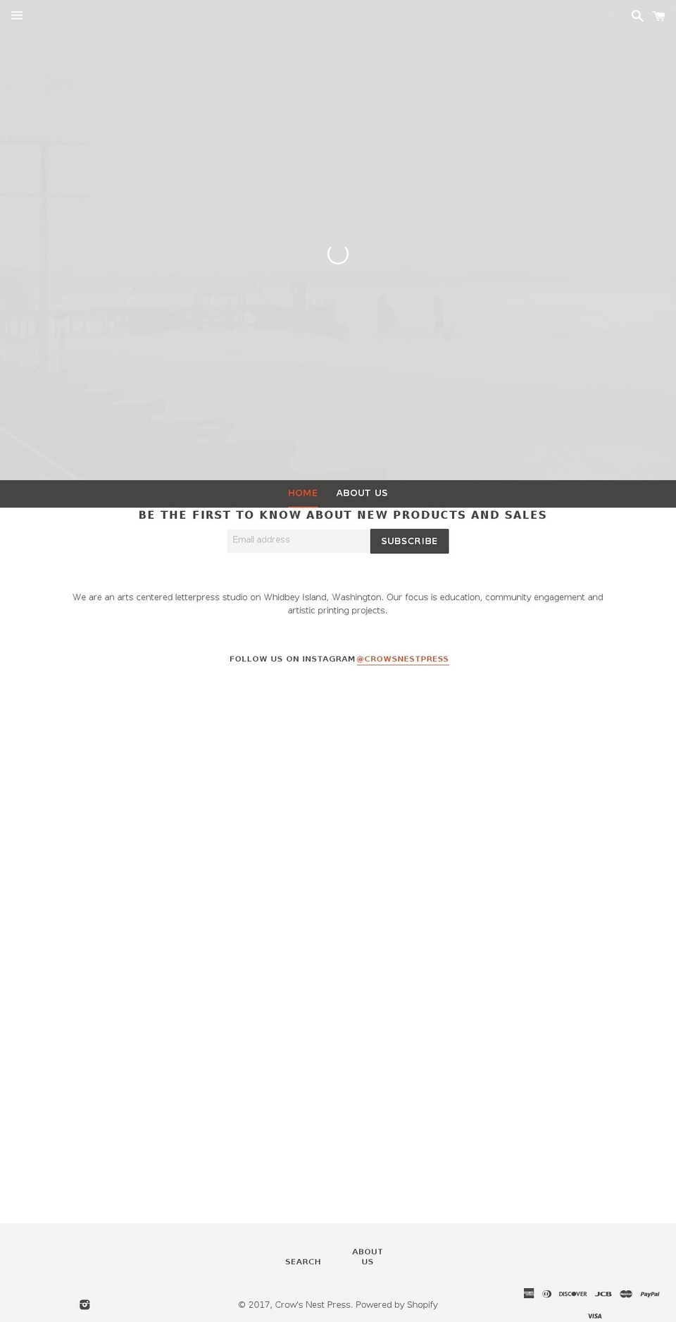 crowsnestpress.com shopify website screenshot