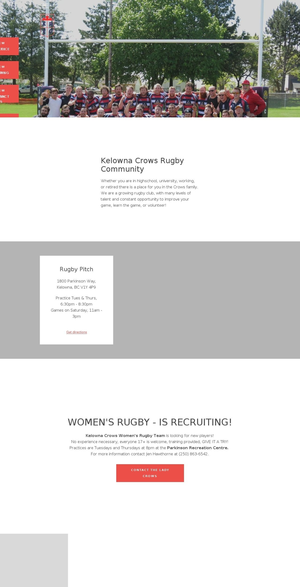crowsrugby.com — Shopify storefront screenshot