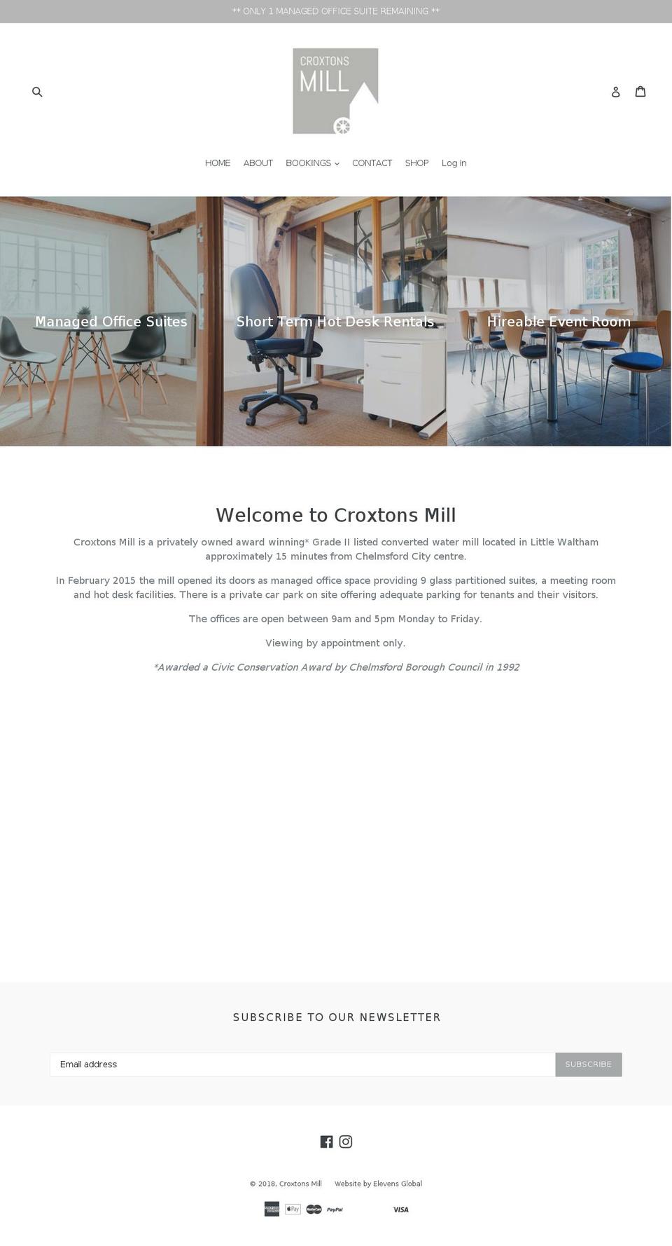 croxtonsmill.com — Shopify storefront screenshot