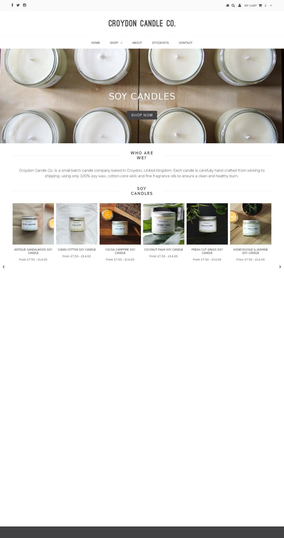 croydoncandlecompany.com shopify website screenshot