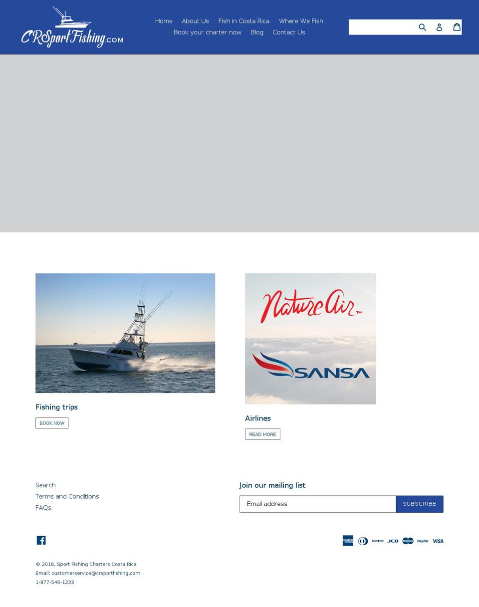 crsportfishing.com — Shopify storefront screenshot