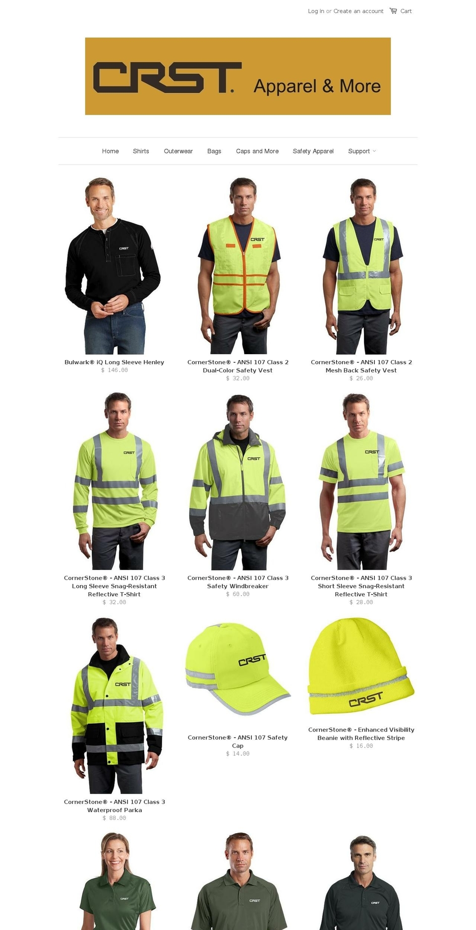 crstapparel.com shopify website screenshot