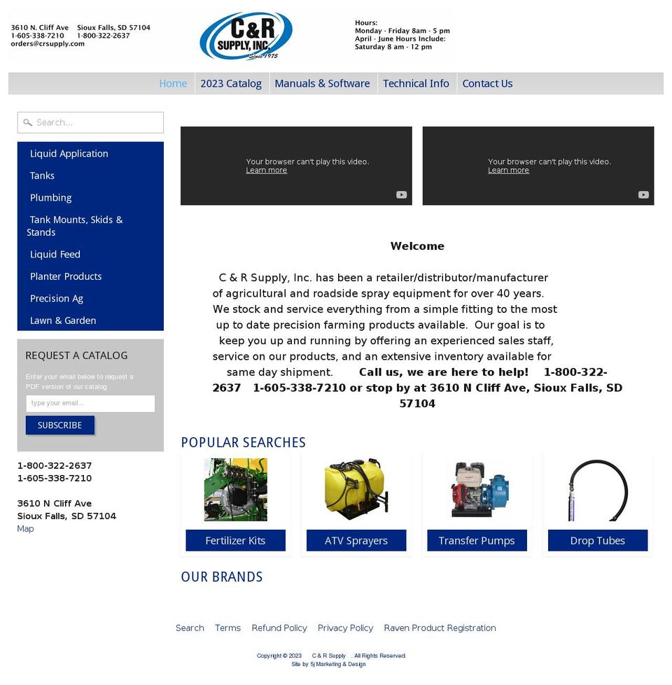 crsupply.com shopify website screenshot