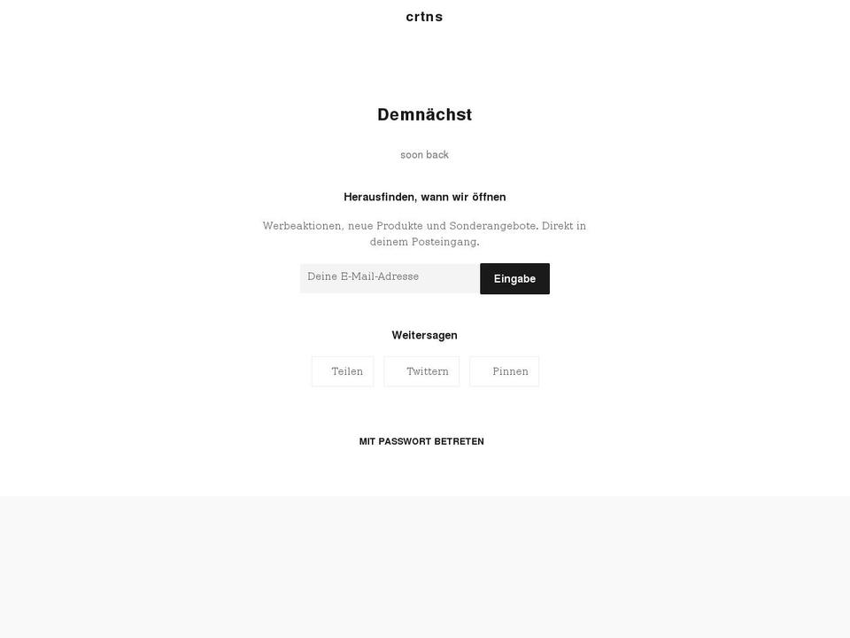 crtns.com shopify website screenshot