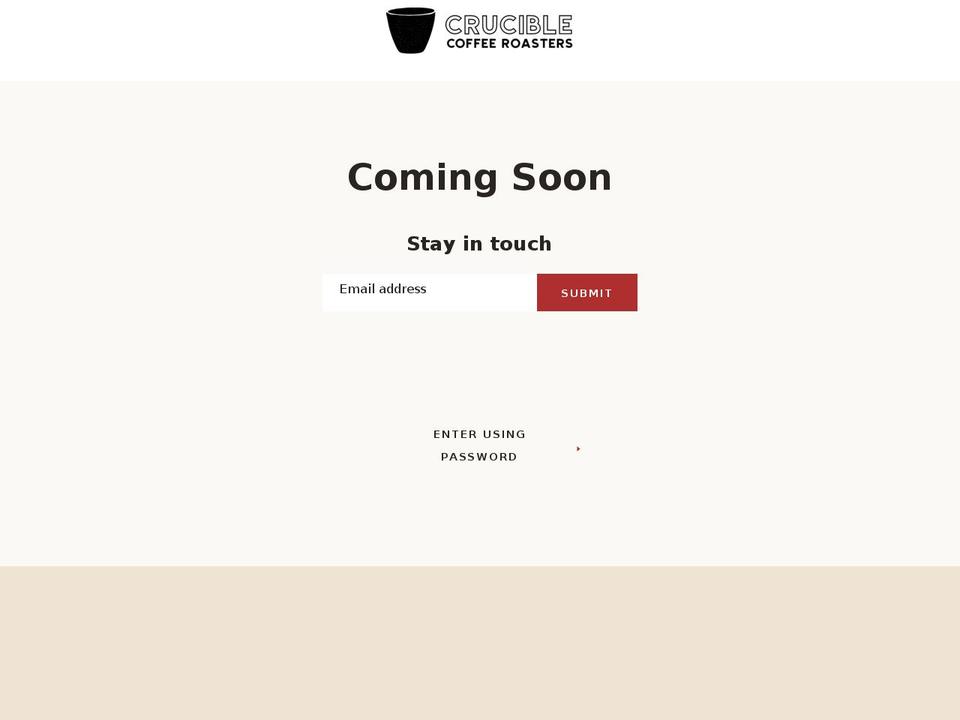 cruciblecoffee.com — Shopify storefront screenshot
