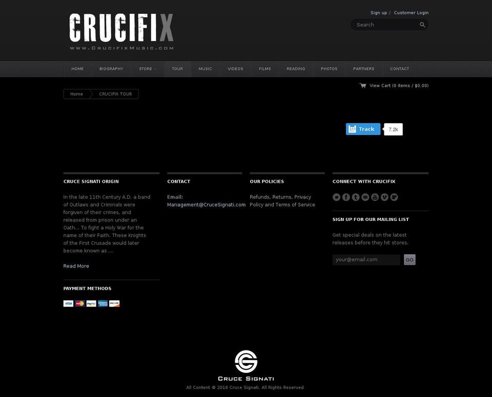 Crucifix Music Shopify theme site example crucifixtour.com