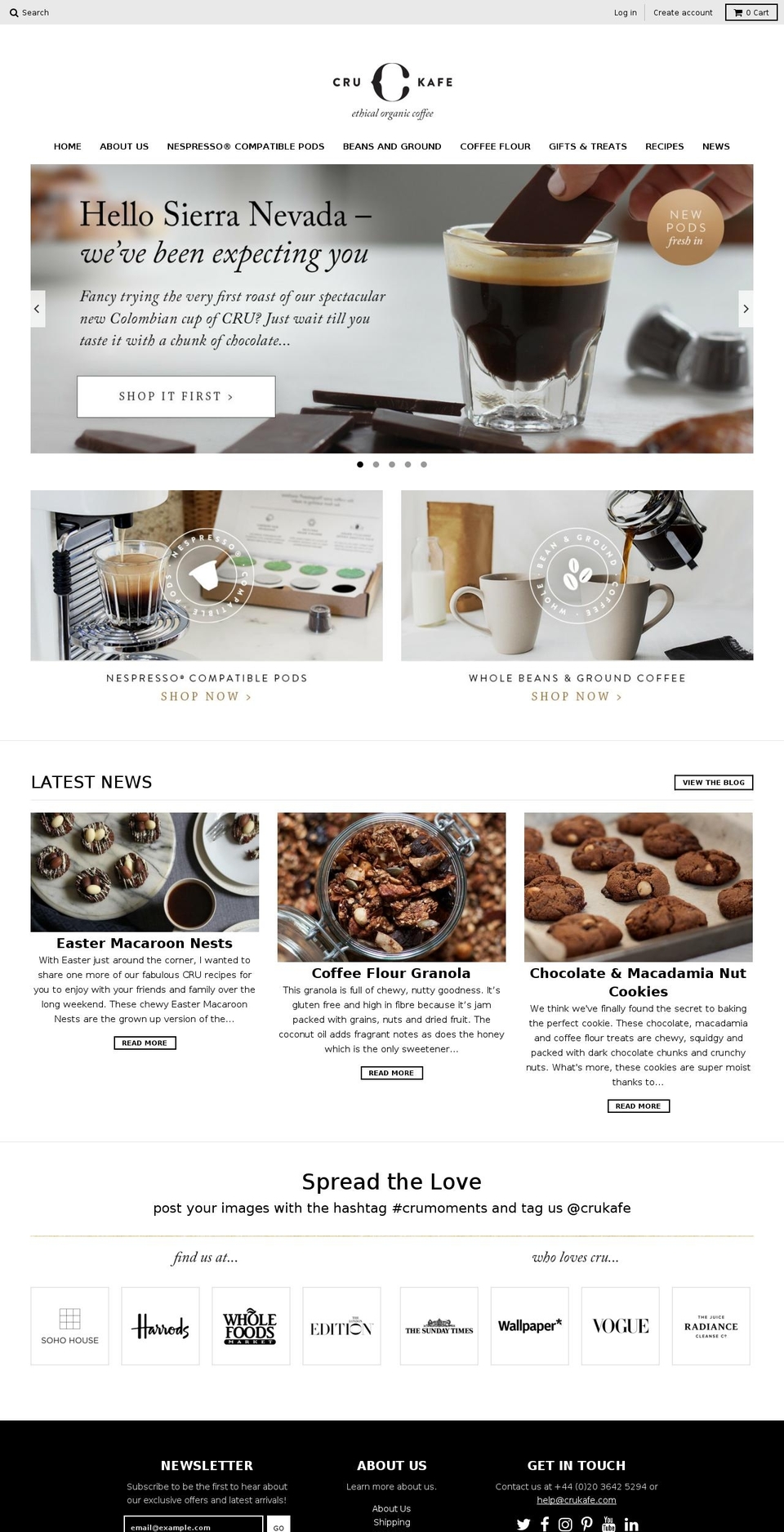 crucoffee.co shopify website screenshot