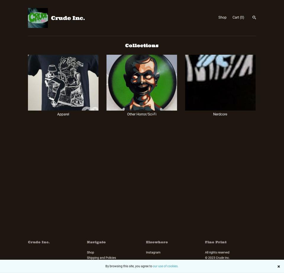 crude-inc.com — Shopify storefront screenshot