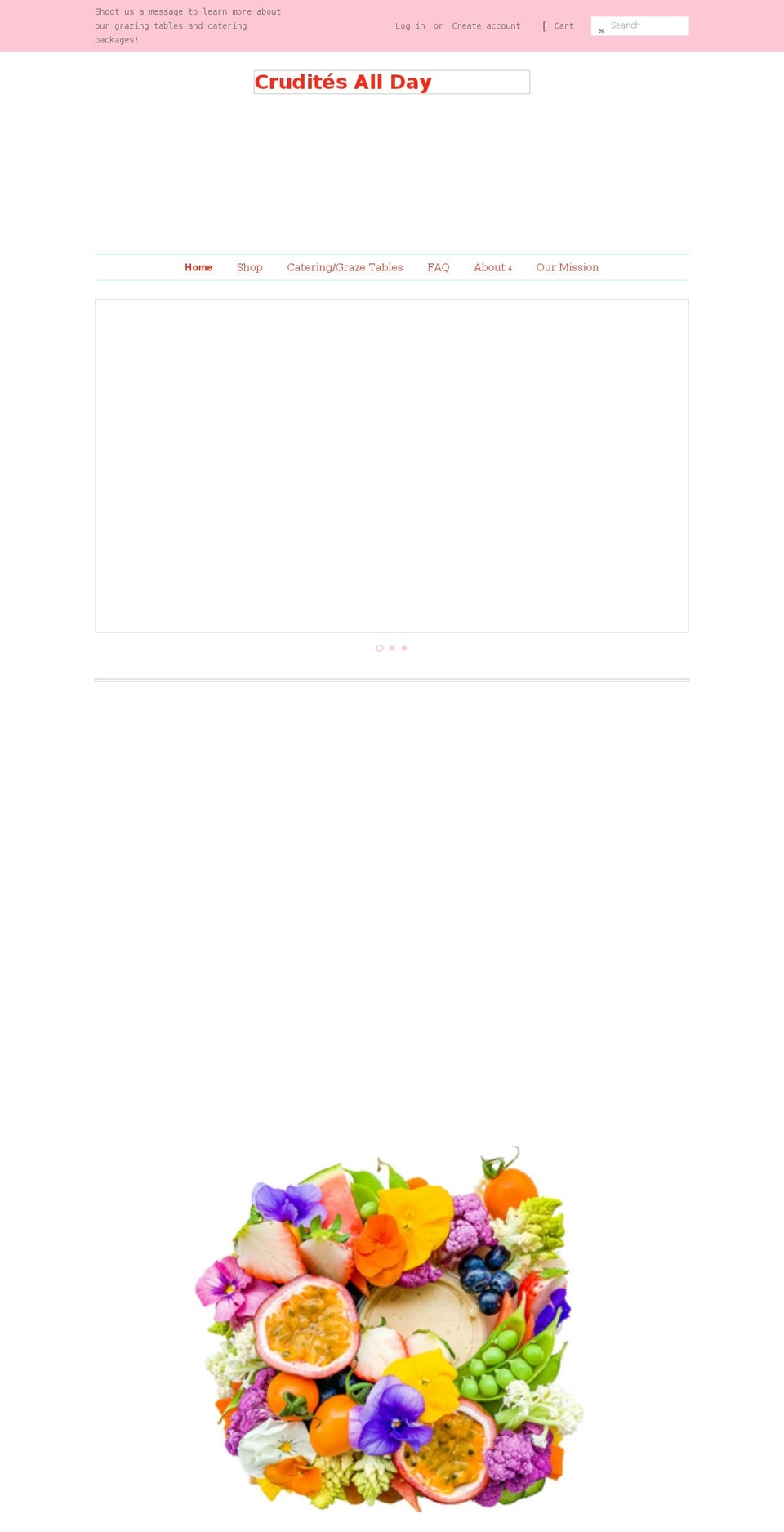 cruditesallday.com shopify website screenshot