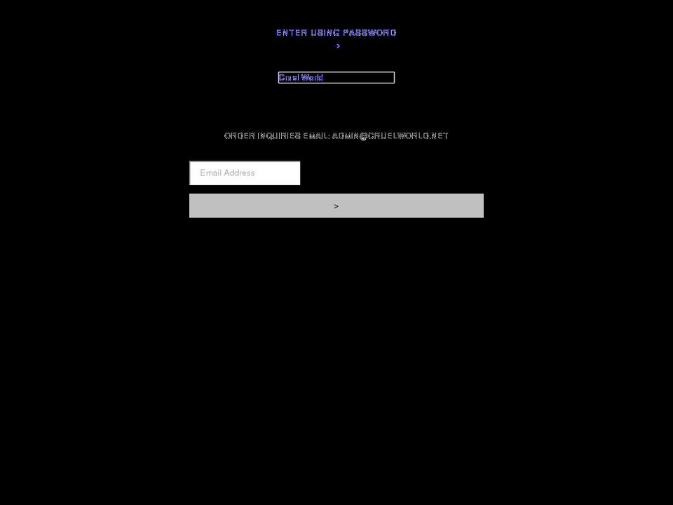 cruelworld.net shopify website screenshot