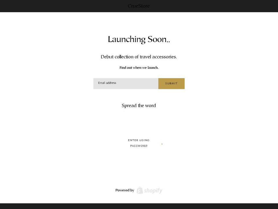 cruestore.com — Shopify storefront screenshot