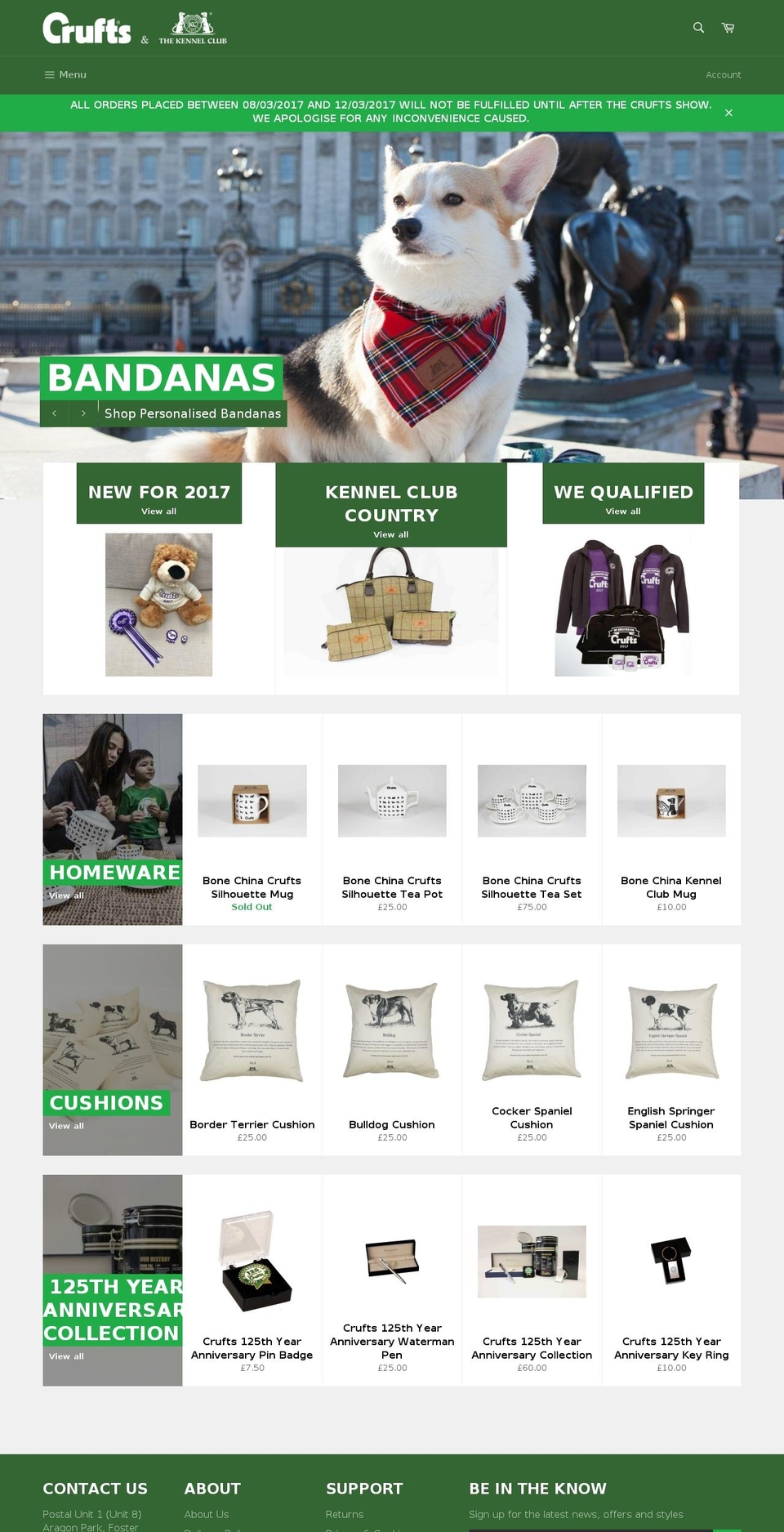 cruftsmerchandise.com shopify website screenshot