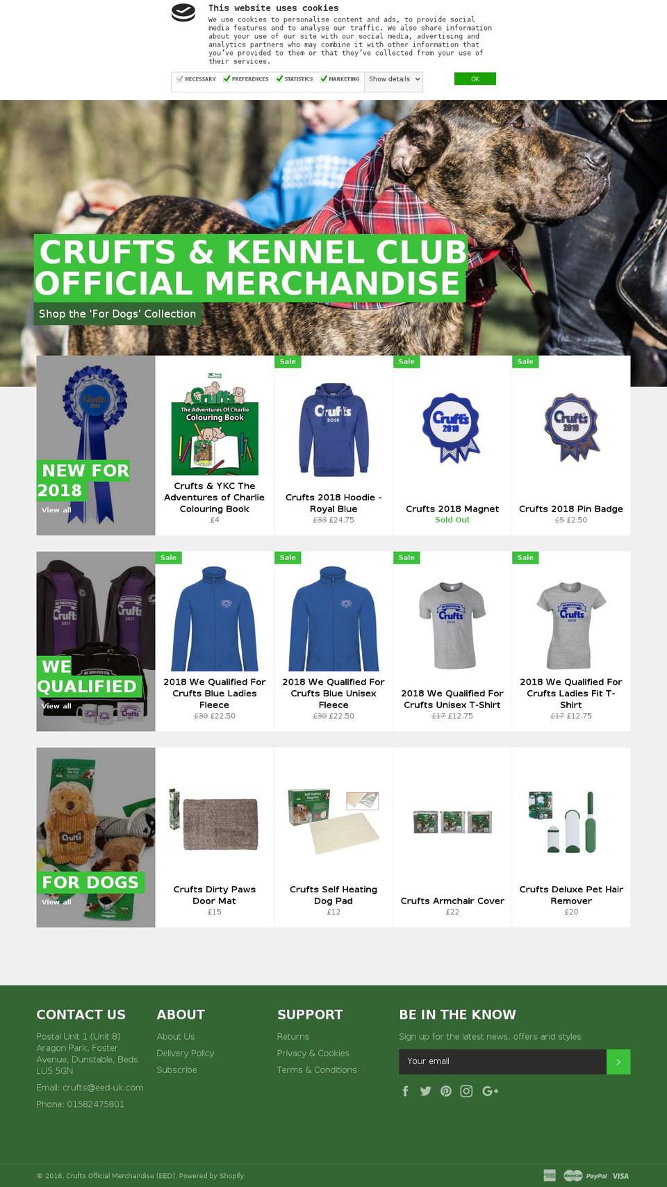 cruftsofficialstore.com — Shopify storefront screenshot