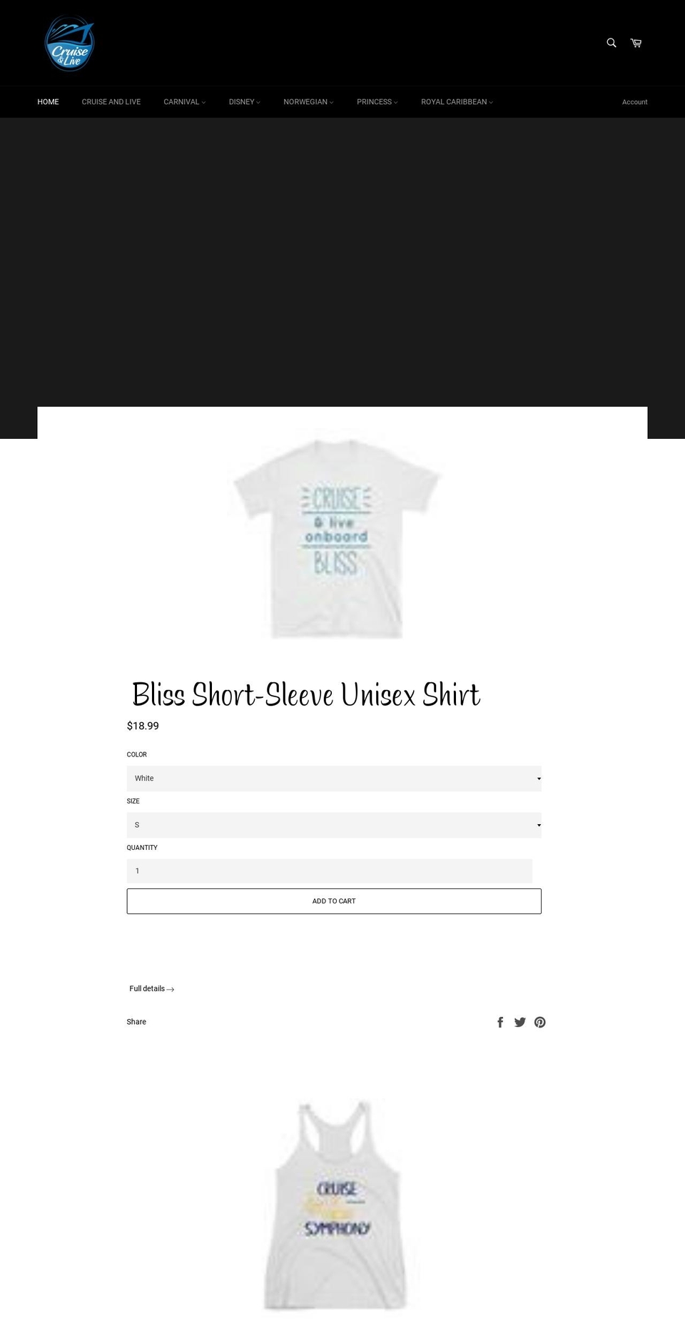 cruiseandlive.com — Shopify storefront screenshot