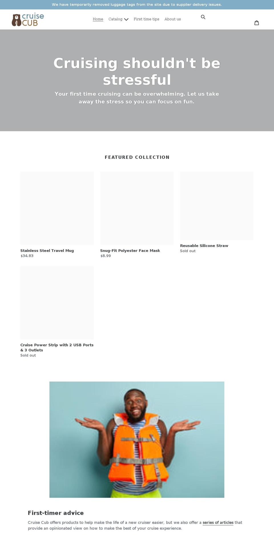 cruisecub.com shopify website screenshot