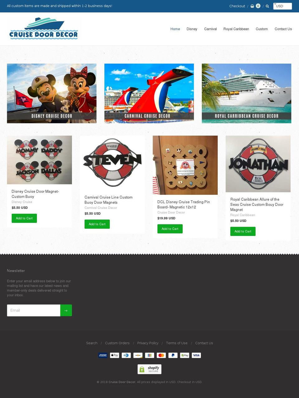 cruisedoordecor.net shopify website screenshot