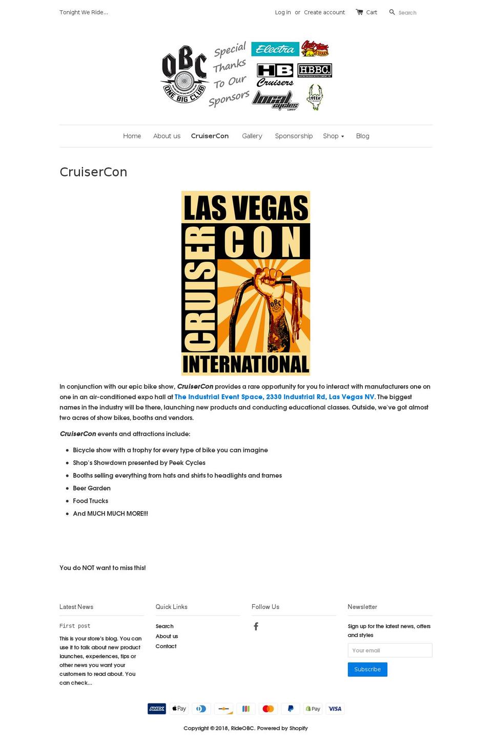 cruisercon.com — Shopify storefront screenshot