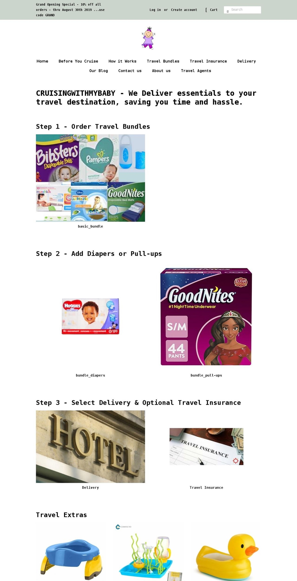 cruisingwithmybaby.com shopify website screenshot