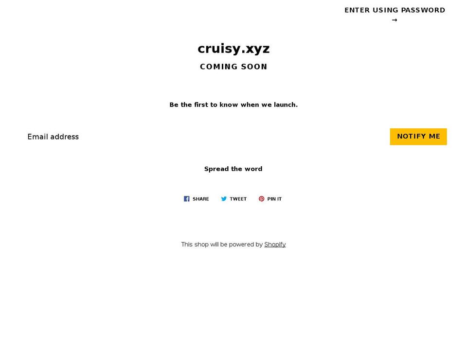 cruisy.xyz shopify website screenshot