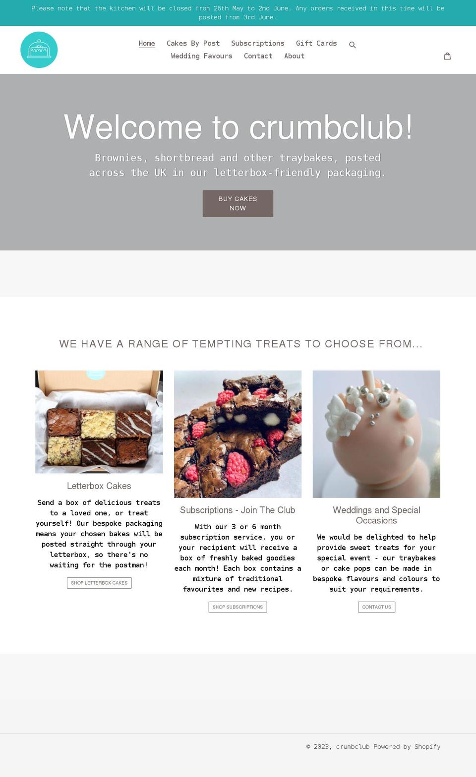 crumbclub.co.uk shopify website screenshot