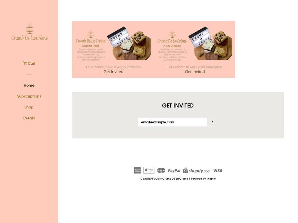 crumbdelacreme.com — Shopify storefront screenshot