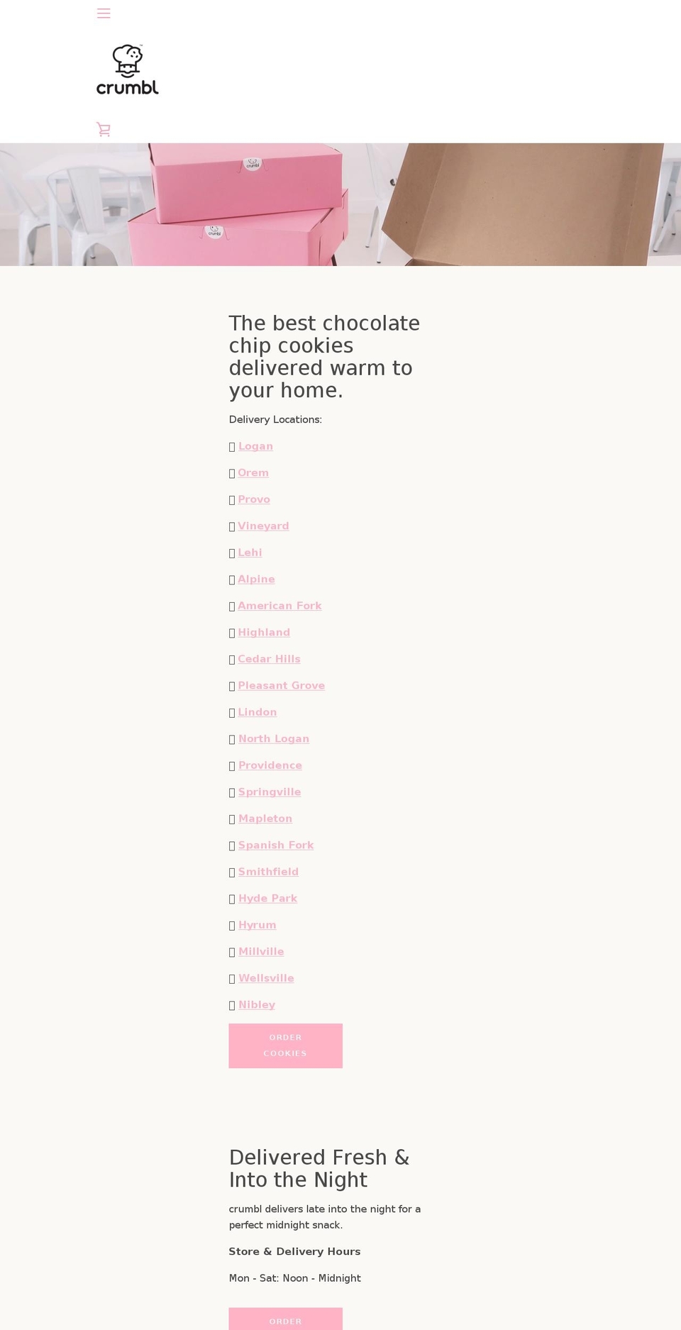 crumblecookies.com — Shopify storefront screenshot