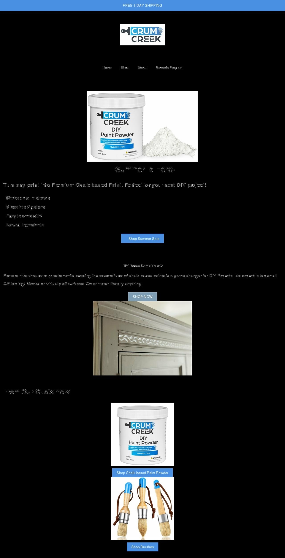 crumcreekcoatings.com shopify website screenshot