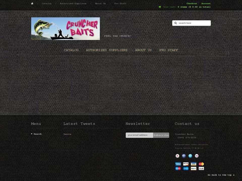 cruncherbaits.com shopify website screenshot
