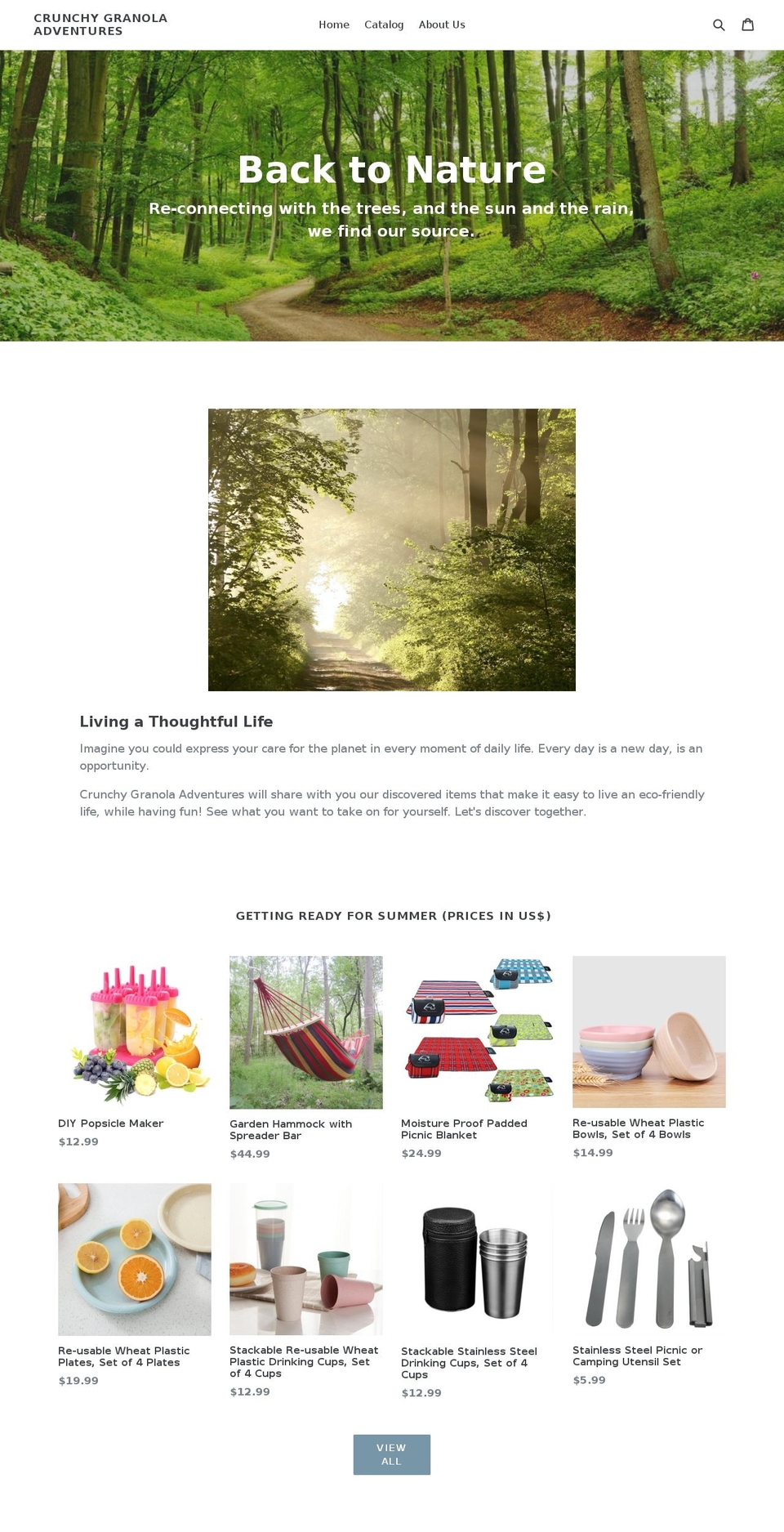 crunchy-granola-adventures.com — Shopify storefront screenshot