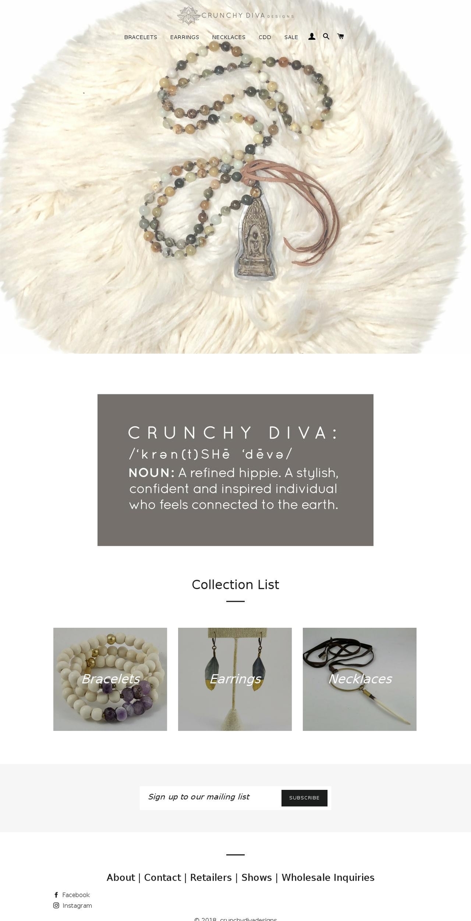 crunchydivadesigns.com shopify website screenshot