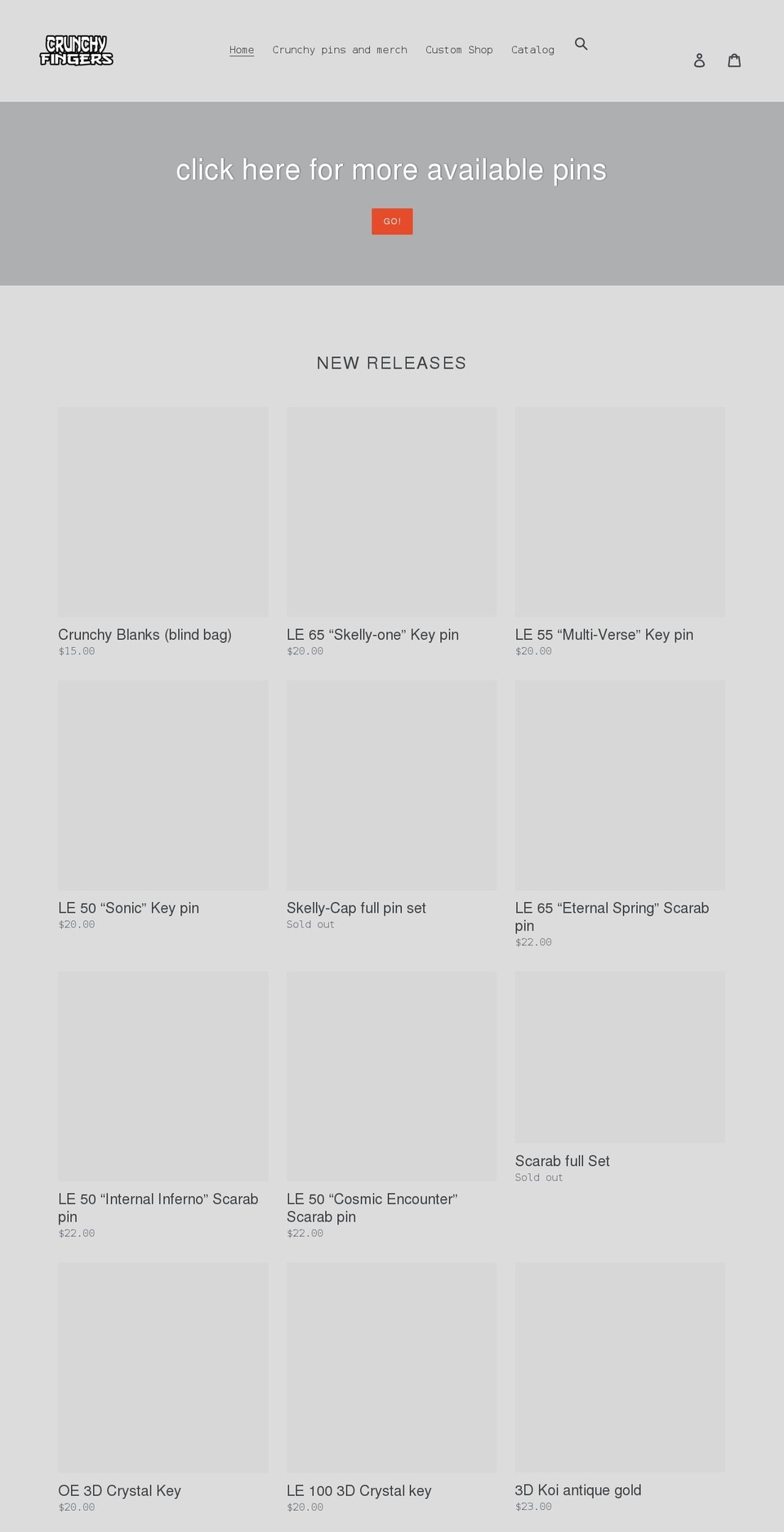 crunchyfingers.com shopify website screenshot