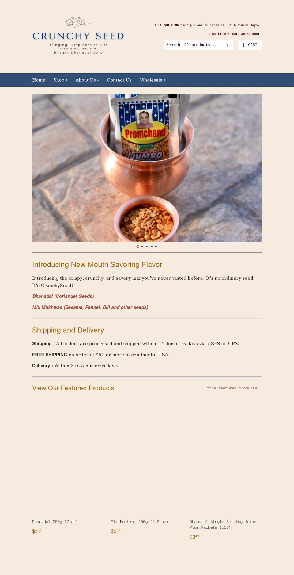 crunchyseed.com shopify website screenshot