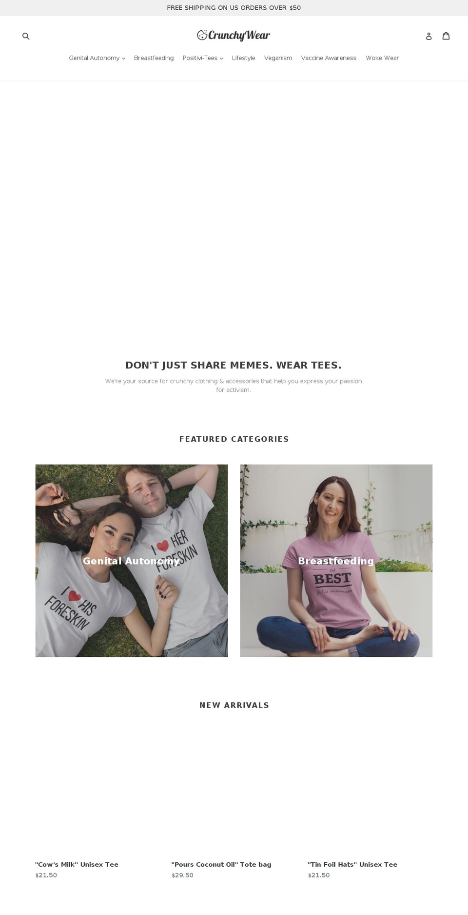 crunchywear.com — Shopify storefront screenshot