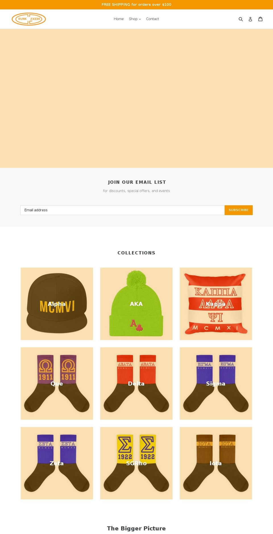 crunkgreeks.com — Shopify storefront screenshot