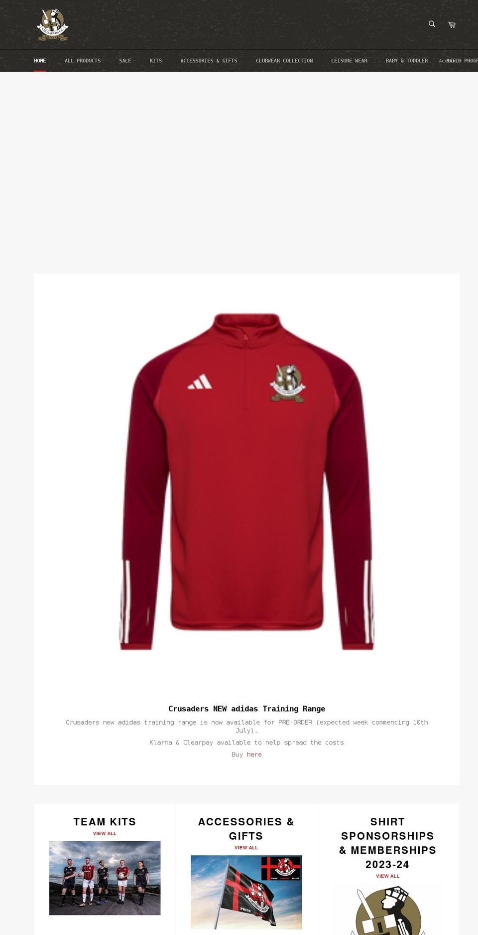 crusadersfcshop.com shopify website screenshot