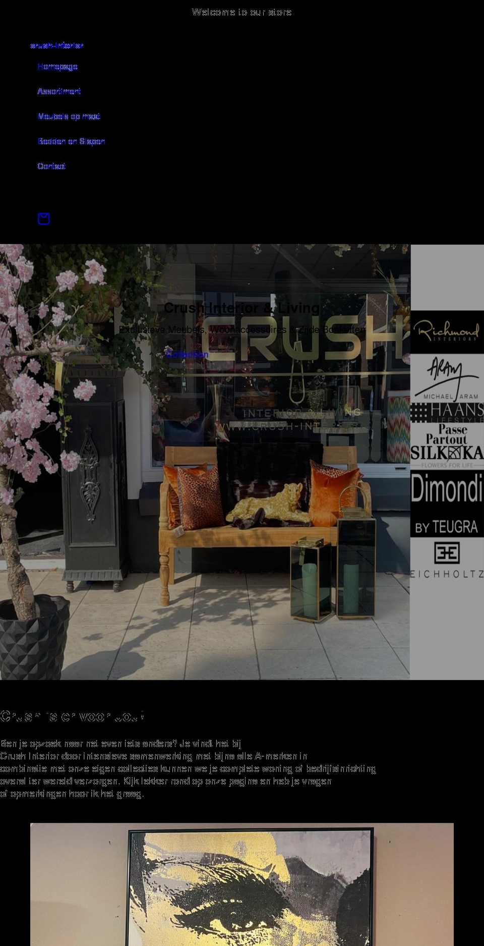 crush-interior.com shopify website screenshot