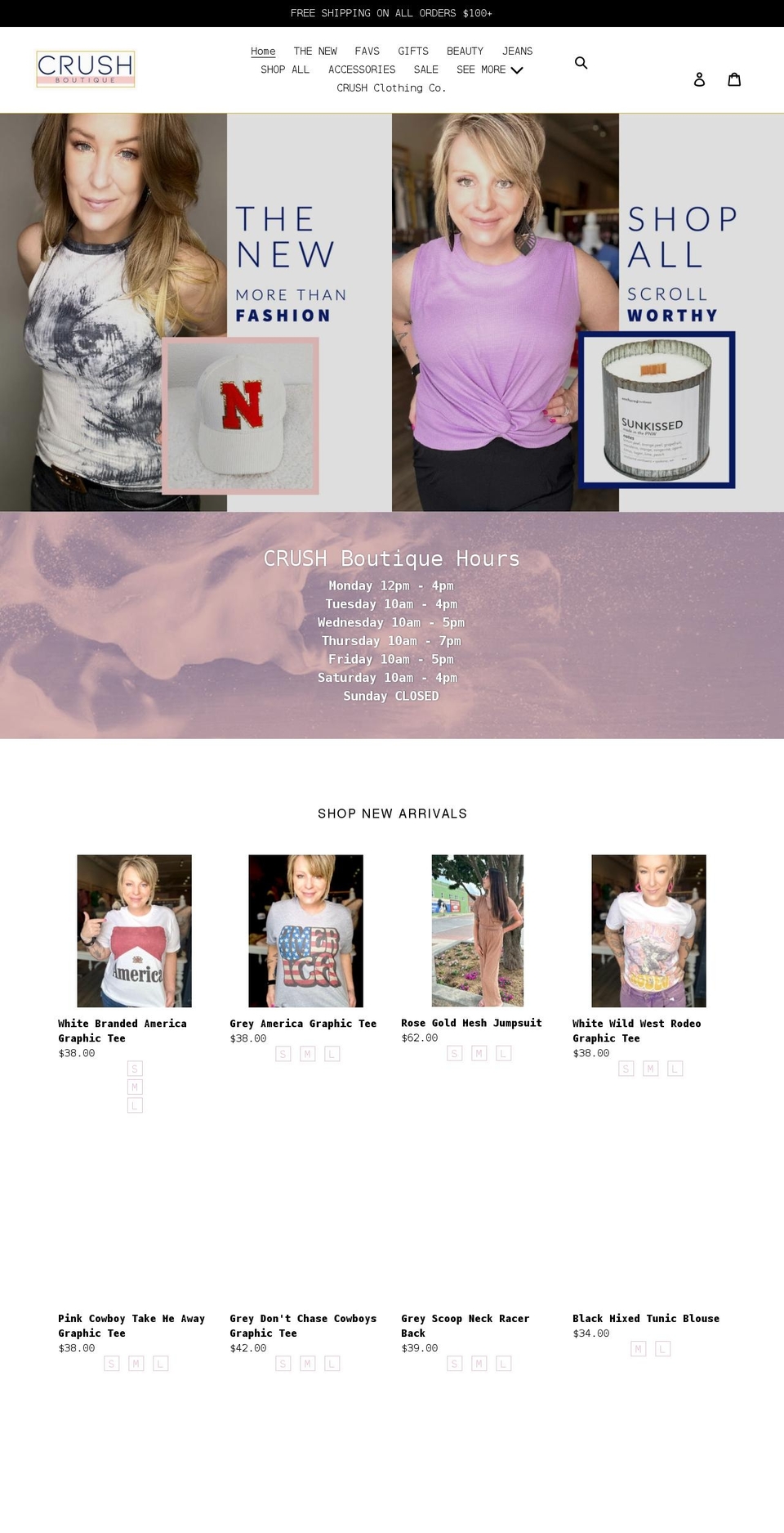 crushboutiqueclothing.com shopify website screenshot